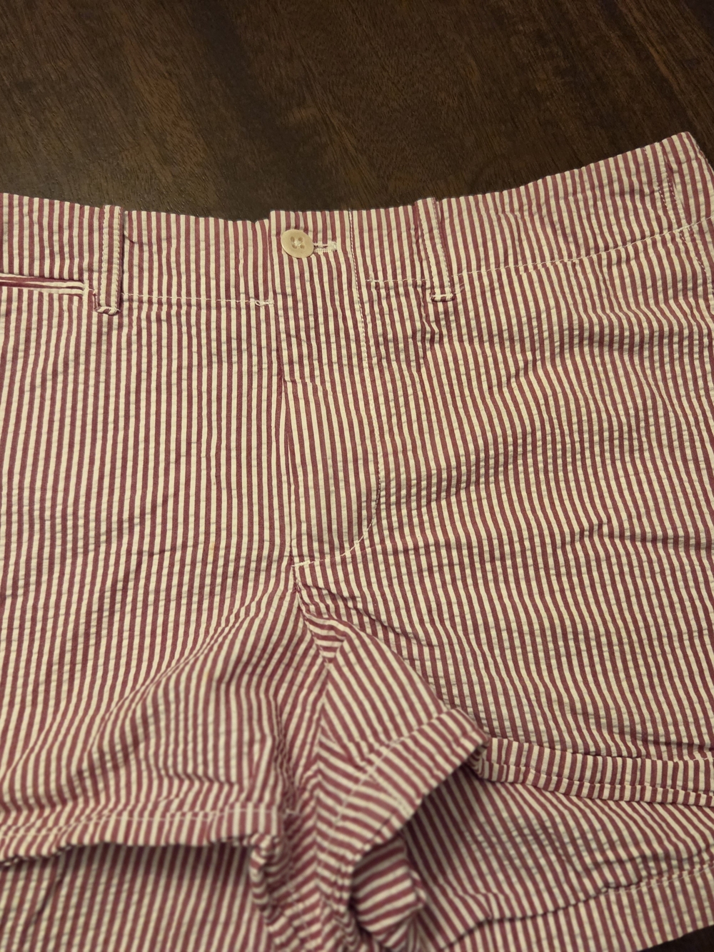 Ralph Lauren Red and White Striped Women's Chino Shorts5/6